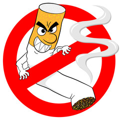 Vecteur : Nichtraucherzeichen mit Comic Zigarette