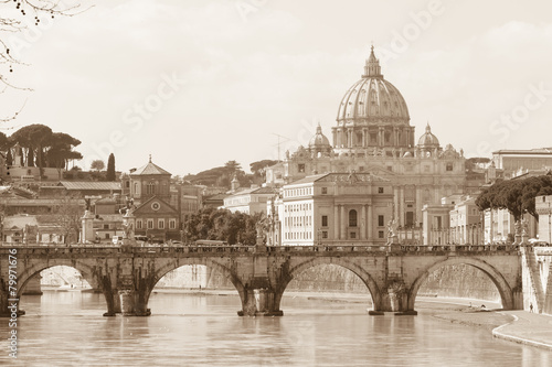 watykan-i-ponte-sant-39-angelo-przez-tiber-w