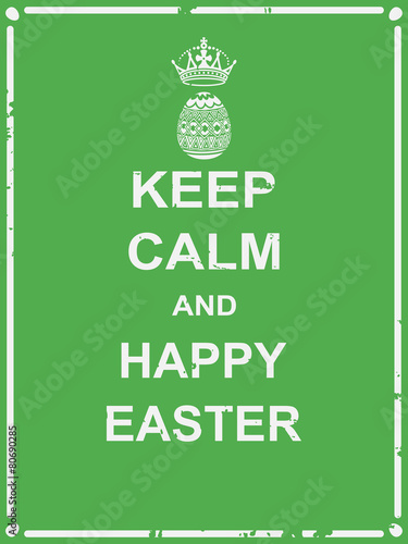Fototapeta Keep calm and happy Easter poster for Easter