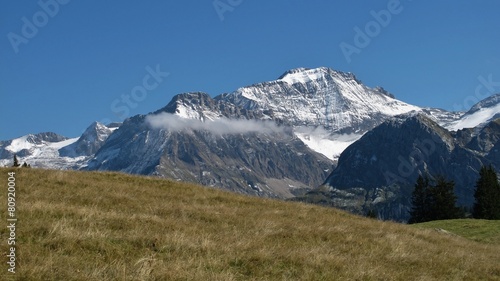 Snow capped Wildhorn, high mountain in the Swiss Alps © u.perreten
