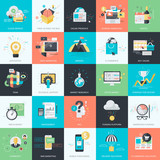 Set of flat design style concept icons for marketing, e-commerce poster
