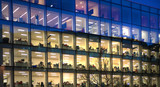LONDON, UK - DECEMBER 19, 2014: Late office workers