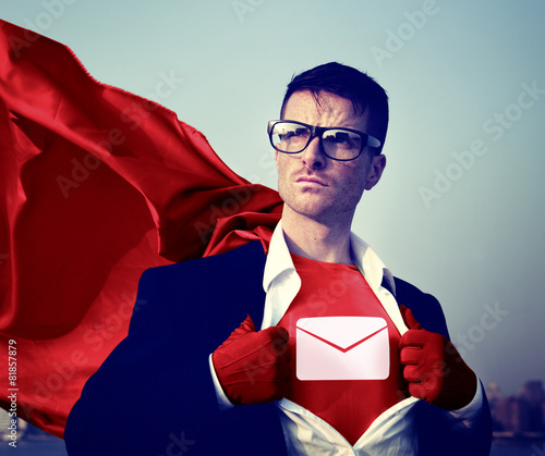 Envelop Star Strong Superhero Success Professional Concept