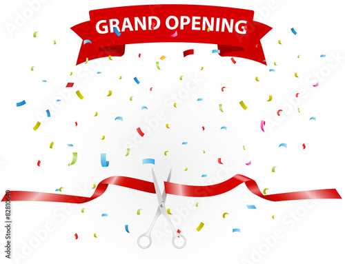 Grand opening background with confetti