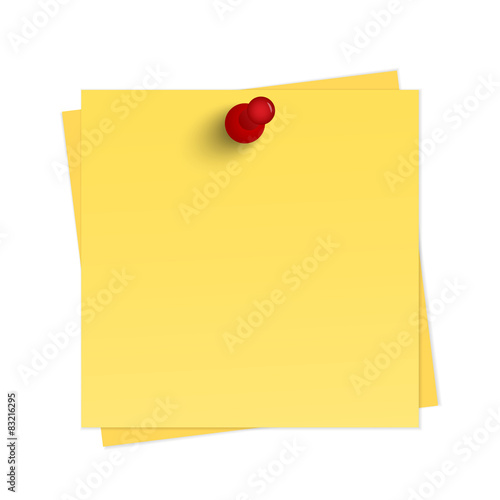 Yellow reminder with pin