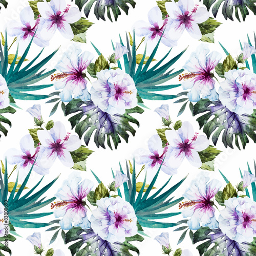  Watercolor hibiscus patterns