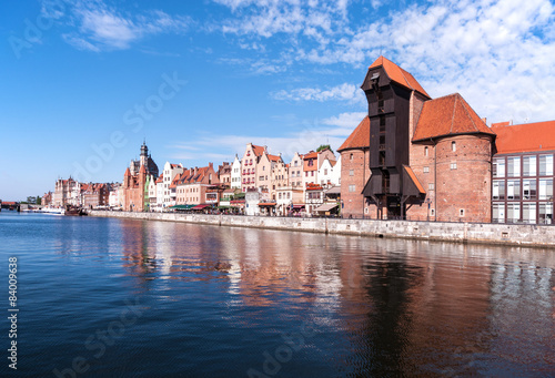 Fototapeta Gdansk old city, Poland. The oldest European medieval port crane