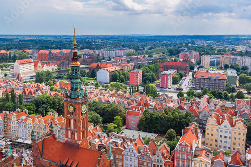 Fototapeta Gdansk, aerial view, Poland