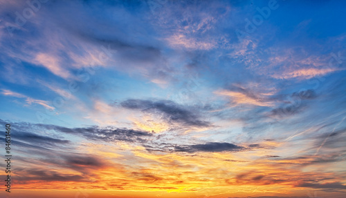 Sunset sky over the sea