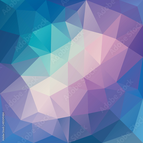  Purple and blue low polygon mosaic background, vector design