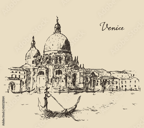ulice-wenecja-wlochy-z-gondola-vintage-grawerowane