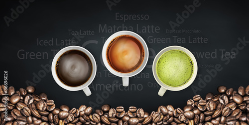 Fototapeta beverage and coffee background