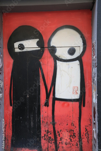 Poster LONDON,GREAT BRITAIN - MAY: Street art on May 30, 2015 in Central London, is a new art trend and growing in popularity through art tours