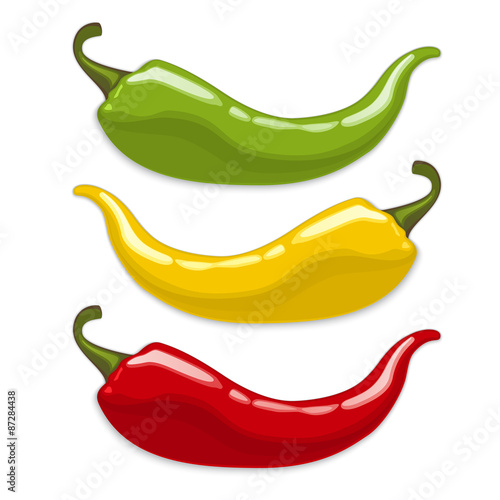 Zdjęcia Chili peppers. Isolated vector