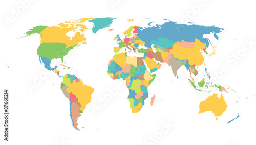 Fototapeta colorful map of the world