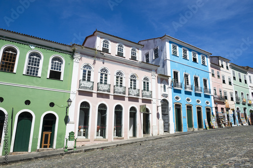 Historic city center of Pelourinho Salvador da Bahia Brazil features colorful co Canvas-taulu