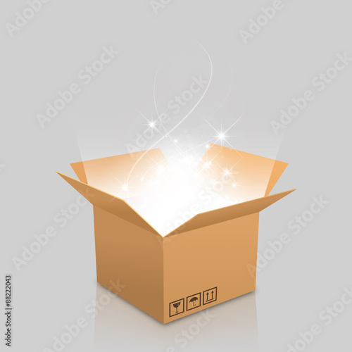 open box with the outgoing light