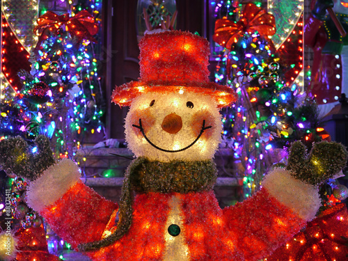 christmas outdoor christmas decorations snowman lights up house in brooklyn new york - New York Christmas Decorations christmas outdoor christmas decorations snowman lights up house in brooklyn new york - New York Christmas Decorations