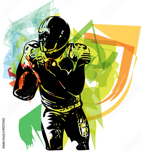 Fototapeta American football player illustration