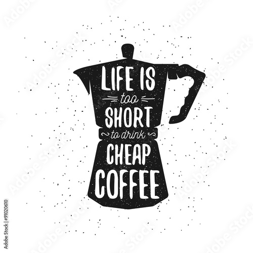 Zdjęcia Hand drawn typography coffee poster.