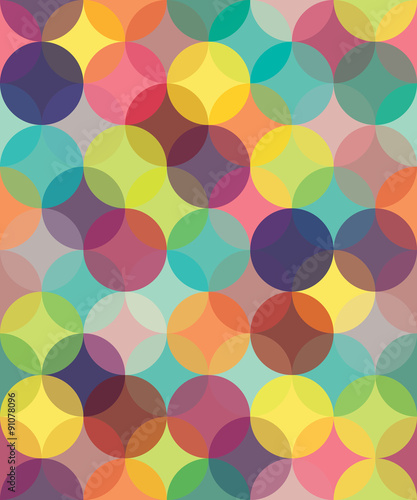 Fototapeta Vector modern seamless colorful geometry pattern circles overlapping , color abstract geometric background,wallpaper print, retro texture, hipster fashion design,

