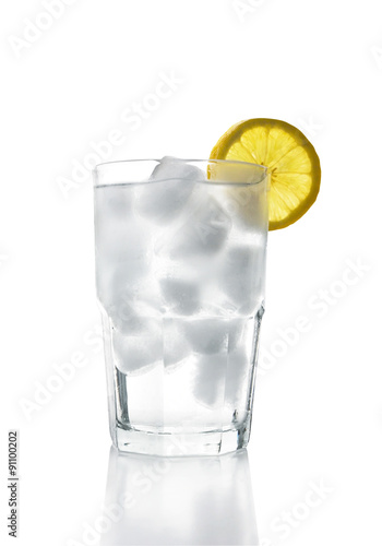Ice Water with Lemon (clipping path)