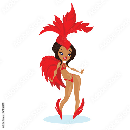 artist attractive burlesque cabaret carnival cartoon chibi chuby curvy cute dancer girl. female illustration performer samba silhouette vector woman young