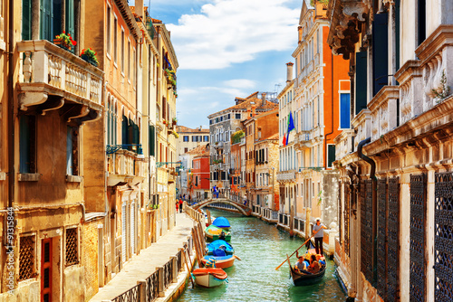 Poszter View of the Rio Marin Canal from the Ponte de la Bergami. Venice