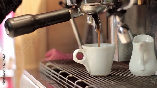 "Making coffee in a bar close-up" Material de archivo y 