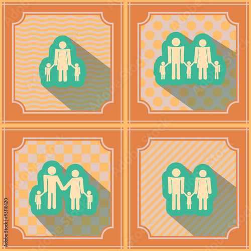 "Seamless background with family members for your design" Stock image