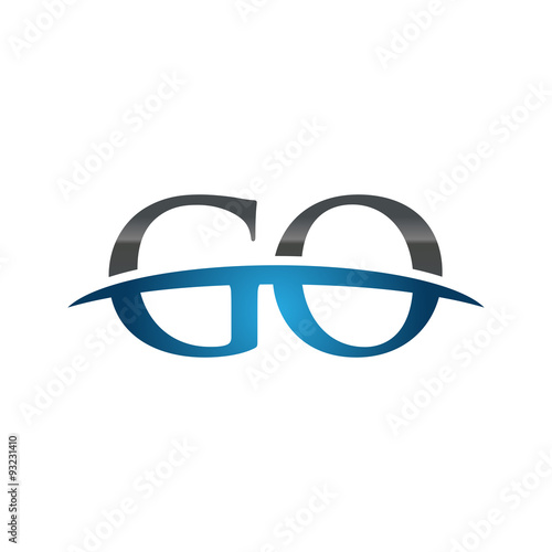 "GO initial company swoosh logo blue" Stock image and royalty-free vector files on Fotolia.com