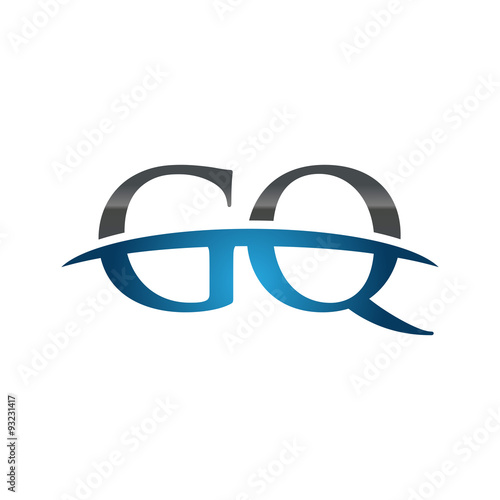 "GQ initial company swoosh logo blue" Stock image and royalty-free