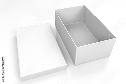 White open shoe box isolated on white