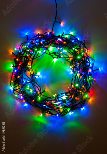 &quot;Colorful Christmas lights wreath - A multicolor Christmas wreath