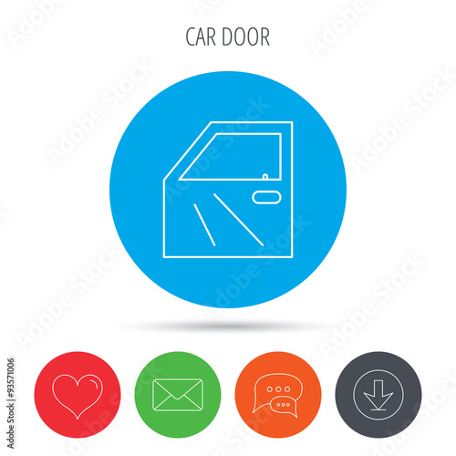 "Car door icon. Automobile lock sign." Stock image and royalty-free