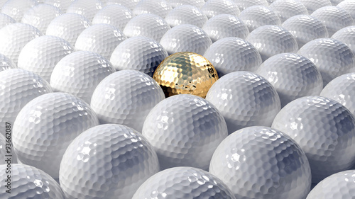pilek-golfowych-abstrakcjonistyczny-tlo-z-jeden-zlocista-pilka