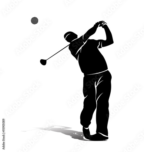 "vector silhouette of a golfer" Stock image and royalty-free vector