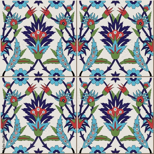 wzor-z-kolorowy-kwiatowy-marokanski-portugalskie-kafelki-azulejo-ozdoby