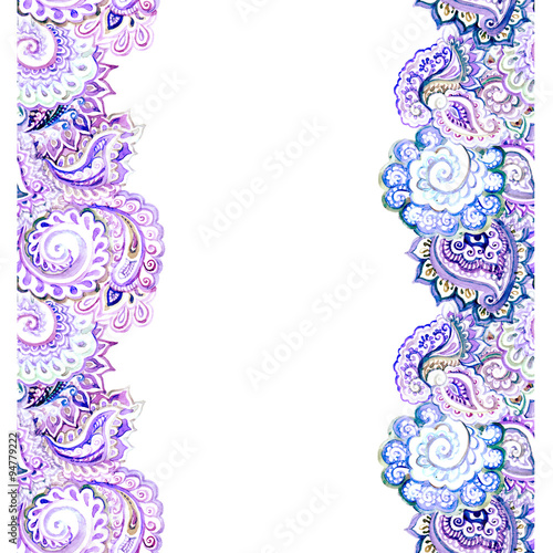 Fototapeta Seamless eastern frame strip for blank in violet colors