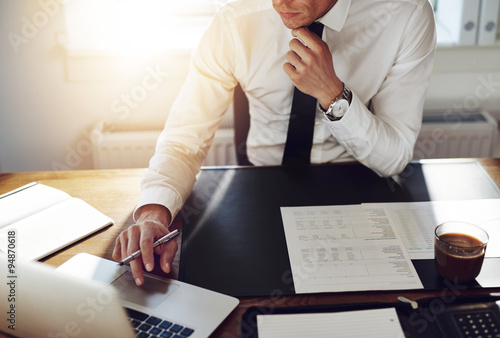 Business man working at office, Consultant lawyer concept плакат
