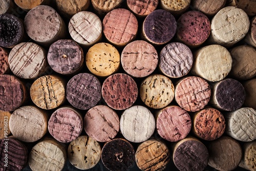 Poster Wine corks background close-up