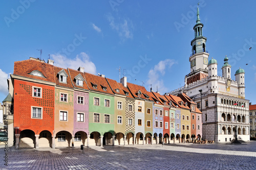 miasto-poznan,rynek,-polska,-plakat