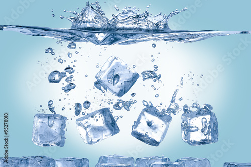 ice cubes in water