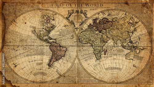 Fototapeta vintage map of the world