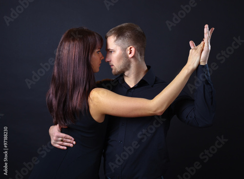 Poster dancing young couple