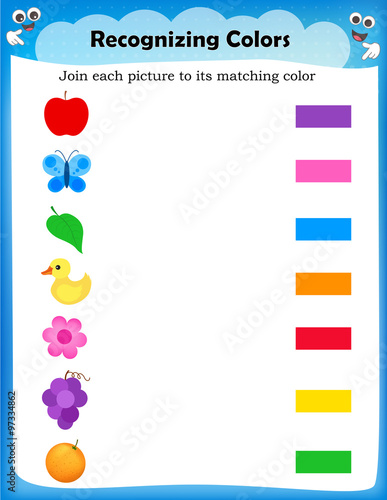 worksheet recognizing colors stock image and royalty