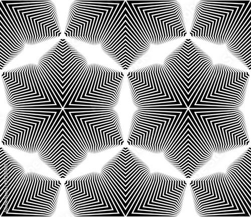Vector modern seamless sacred geometry pattern, black and white ...