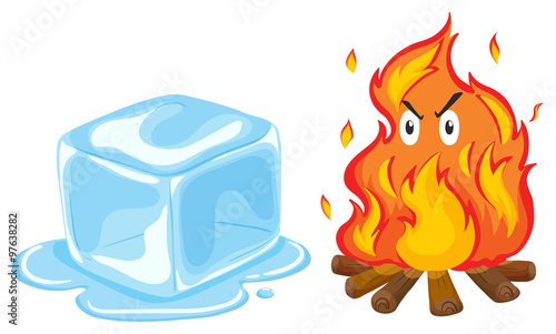 Ice cube and fire