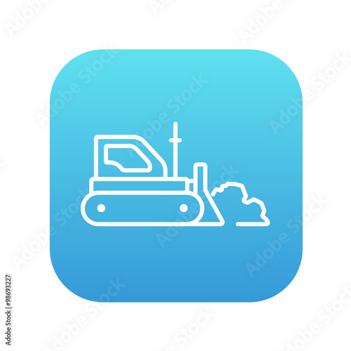 "Bulldozer line icon." Stock image and royalty-free vector files on