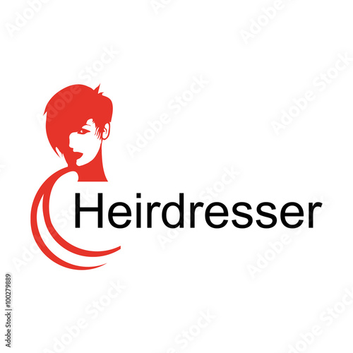 "Logo for the company's hairdresser. Isolated on white background" Stockfotos und lizenzfreie